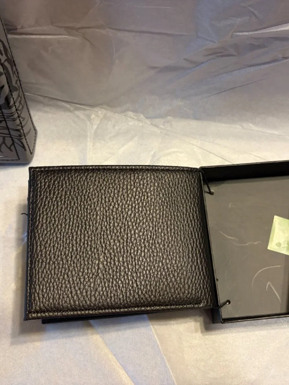 Ed Hardy Black Panther Wallet Black Leather Graphic Bifold